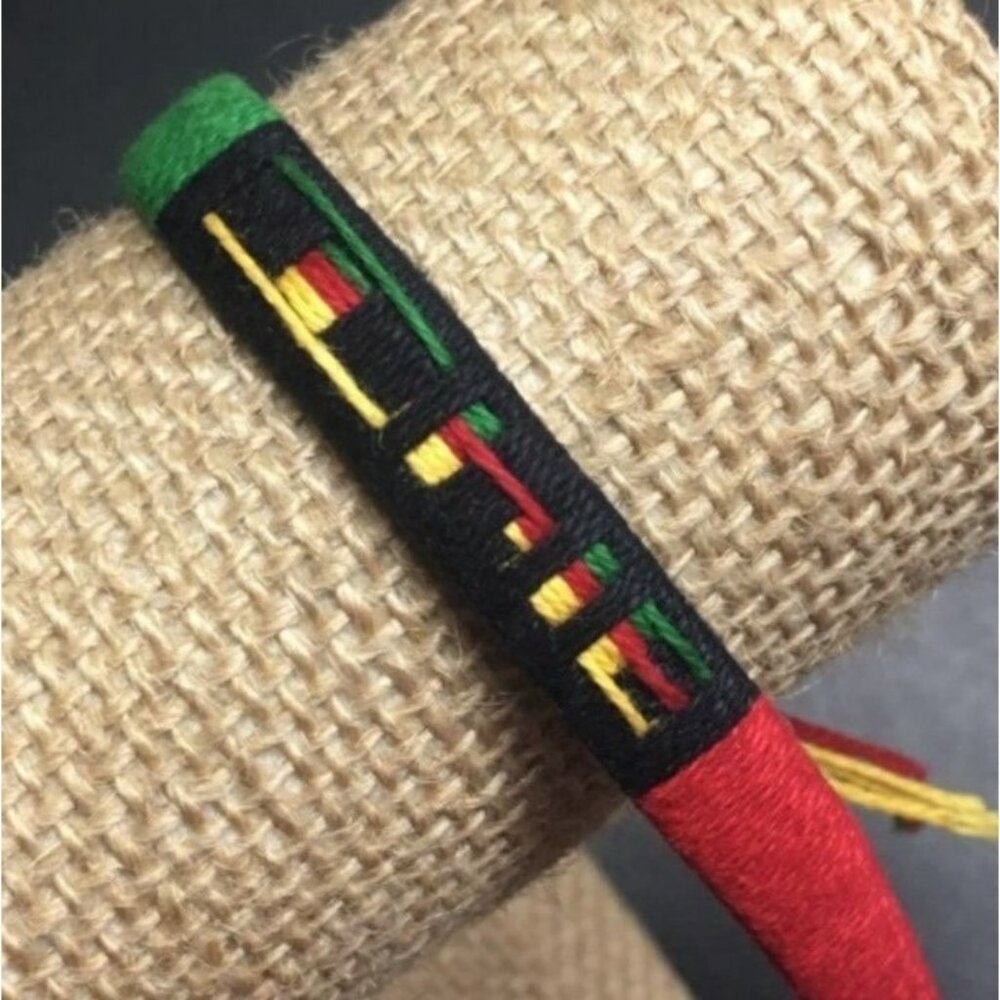 Irie Jamaican Rastafarian Bracelet Embroidery Floss Red Yellow Green